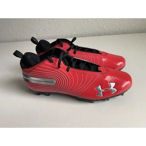 Under Armour UA Football Cleats 3021059-004 Men’s Size 13 Red Black Shoes NEW - Picture 5 of 9